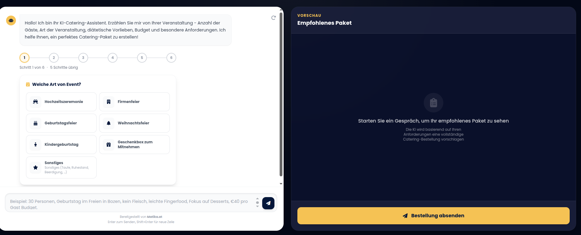 Geniessmi Chatbot Ablauf