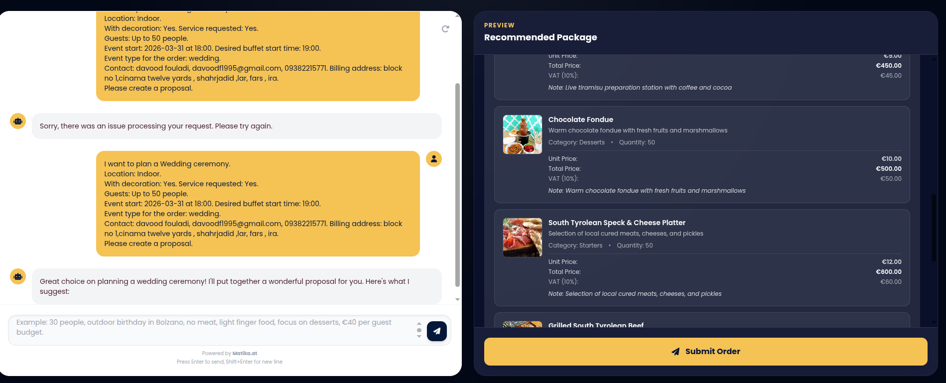 Geniessmi chatbot flow